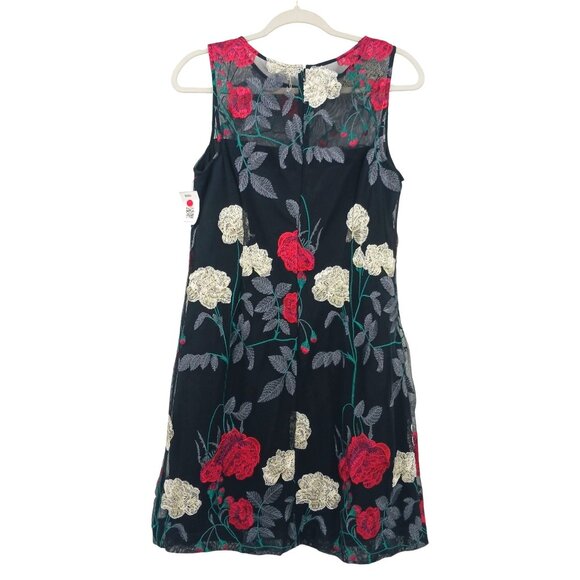 Vince Camuto Floral Embroidered Sleeveless Black Dress Size 10 NWOT - Picture 5 of 16